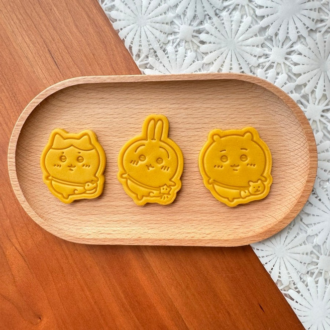 치이카와 3D 입체 쿠키 커터 홈베이킹 DIY 캐릭터 쿠키틀 3종 세트 주방 용품 먼작귀 굿즈 아이 간식용