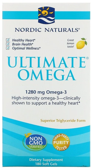 Nordic Naturals 노르딕내추럴스 오메가3 1280mg EPA DHA 180정 레몬맛, 1개 - 쿠팡