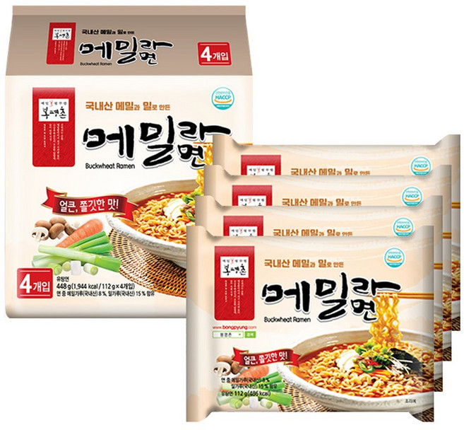 봉평촌 메밀라면 112g 4개