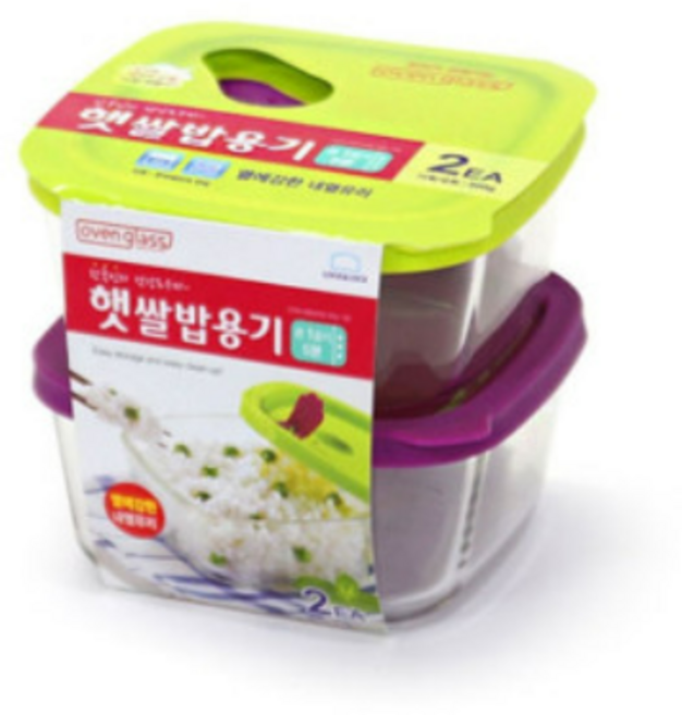 락앤락 햇쌀밥 용기 410ml 2P세트 내열유리 밥팩 오븐글라스 냉동밥 보관, 4세트, 2p