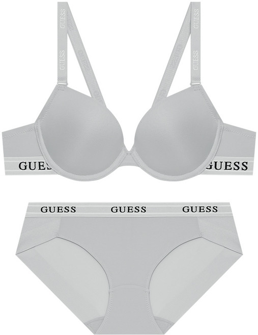 게스언더웨어 트리플라인 에어로쿨 브라 팬티 세트 - 라이트그레이