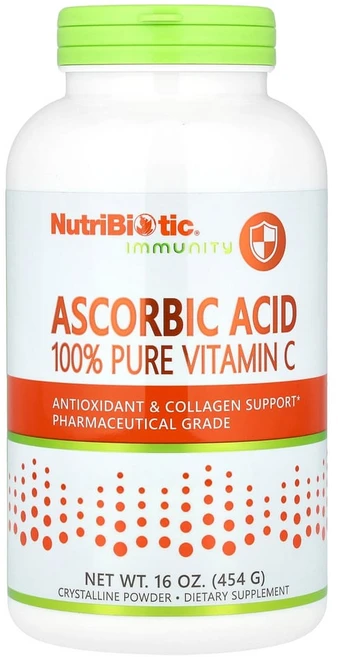 뉴트리바이오틱 Immunity Ascorbic Acid 100% Pure 비타민 Crystalline Powder 16 oz (454 g), 1개, 454g - 쿠팡