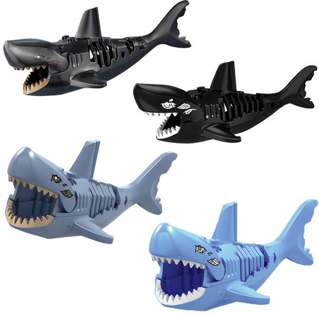 좀비상어 4종 세트 호환블럭 브릭미니피규어 취미/수집/장식/컬렉션용 커스텀 블록피겨, 05. 좀비상어 4종 세트(로켓), 1개