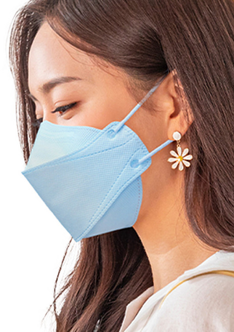 에어에이드 비말차단 마스크 3D접이식 대형 성인용, 50개입, 1개, 스카이블루