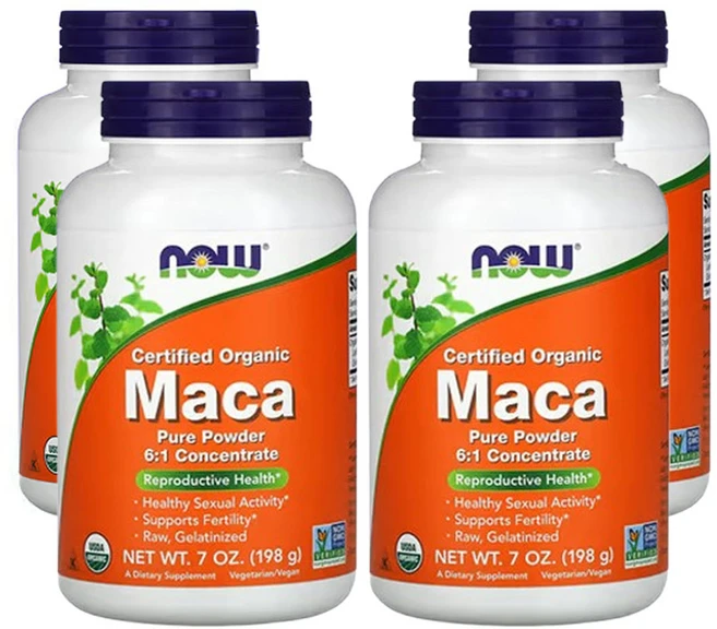 나우 푸드 유기농 인증 마카 순수 분말 (7oz), 4개, 198g - 쿠팡