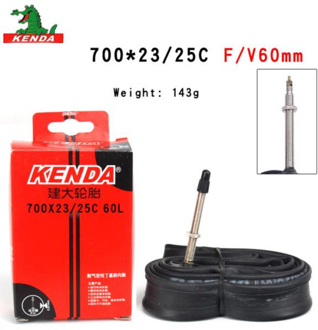 자전거 타이어 로드 MTBKenda-산악 자전거 도로 타이어 700*18 23 부품 AV 사이클링 튜브, 700 x23-25C FV60mm, 1개