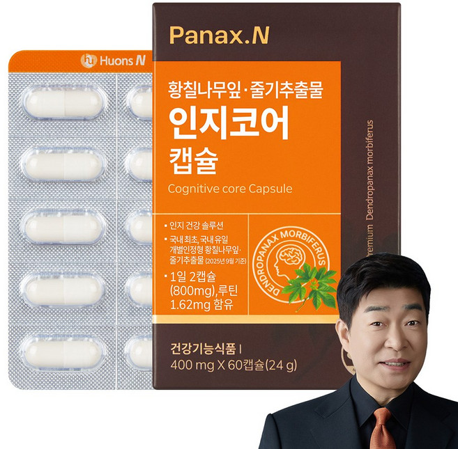 [휴온스N 공식] 인지코어 캡슐 기억력 두뇌영양제 황칠나무잎, 1개, 60정