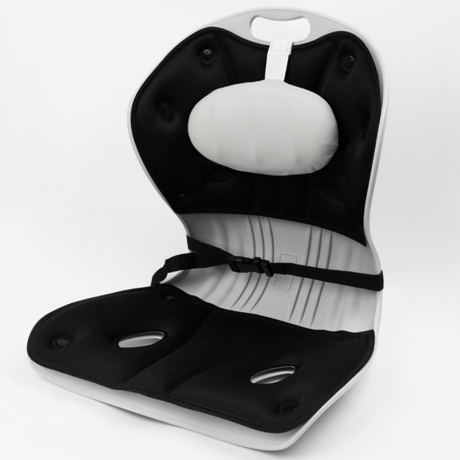 Mirsh 바른자세 등받이 허리보호 자세보정 의자, 블랙