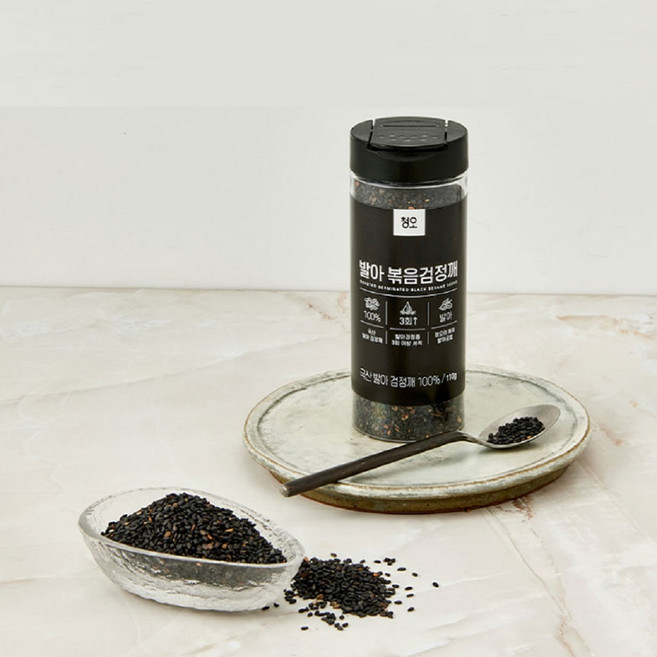 청오건강 국산 발아볶음 검정깨, 1개, 110g