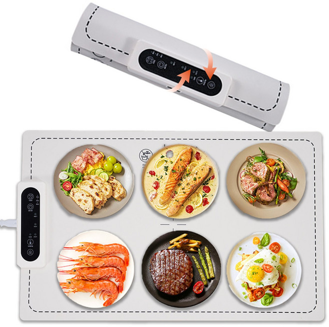 푸드워머 접이식 온열 음식 보온기 매트 플레이트 음식보온기 60*38cm, 접이식 보온 패드