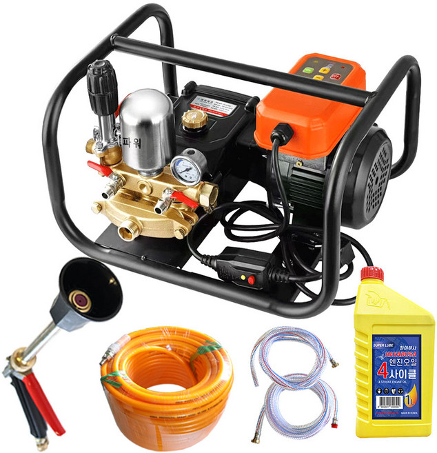 대덕테크 파워분무기 220V 전기 동력분무기 고압 세척기 농약 살포기 농업용 분무기, 1개