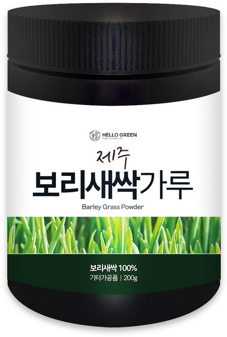헬로우그린 국내산 제주 햇 새싹 보리 분말 최근 제조된 보리 새싹 가루, 1개, 200g