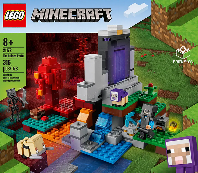 레고 마인크래프트 21172 무너진 포털, 혼합색상, 1개