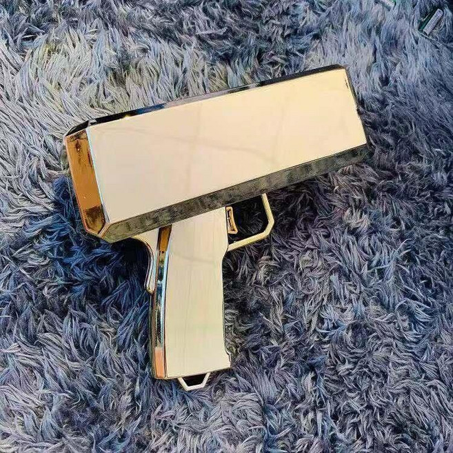 噴錢槍 氣氛道具 婚禮酒吧 sup 玩具 抖音同款 鈔票槍, 1個, 淺亮金色（無logo）雙槍+1000美金道具