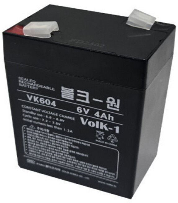 VK604 6V 4Ah 산업용 어린이 전동차 배터리 키즈카 밧데리 장난감 축전지 ES4-6 호환, 1개