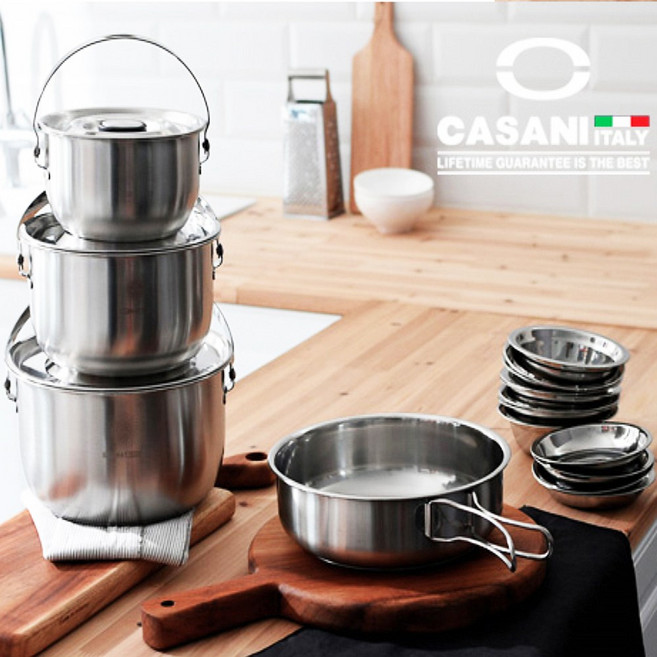 까사니 스텐 코펠 6인~7인/캠핑 코펠세트, 본상품선택, 1개