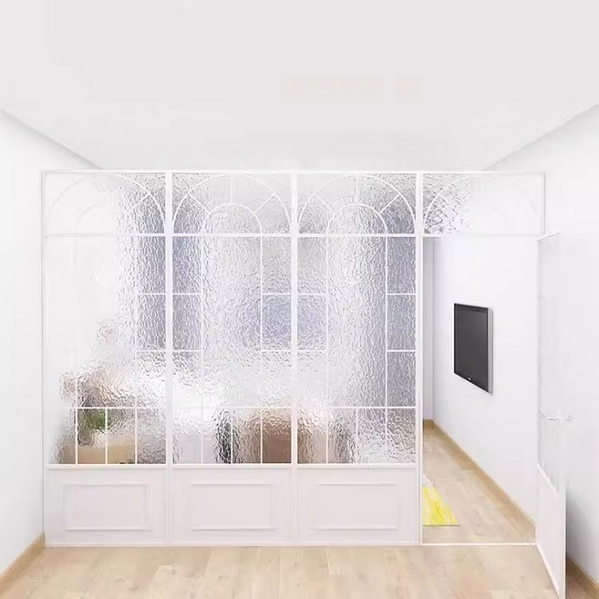 가벽 칸막이 인테리어 파티션 공간분리 투명 가림막, 물결무늬 강화유리