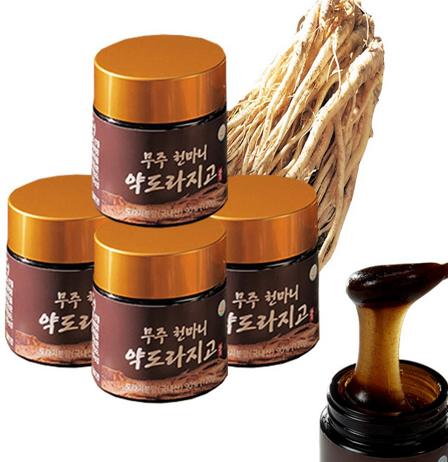 [TV홈쇼핑 정품] 무주천마니 약도라지고 도라지 국내산 강원도산 진액고 엑기스 4병 8병, 120g, 4개