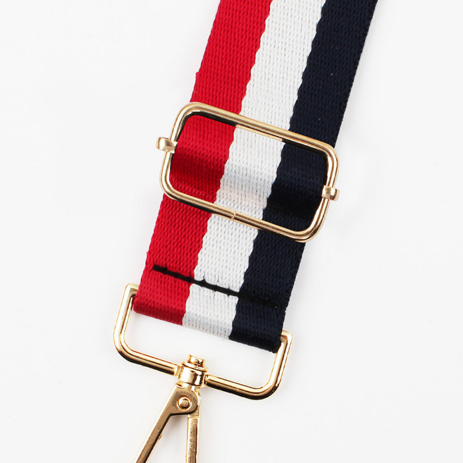 스트랩 웨빙끈 가방끈부자재 가방체인줄 가방줄 삼색 가방끈, 1개, 삼색가방끈-삼선(골드)