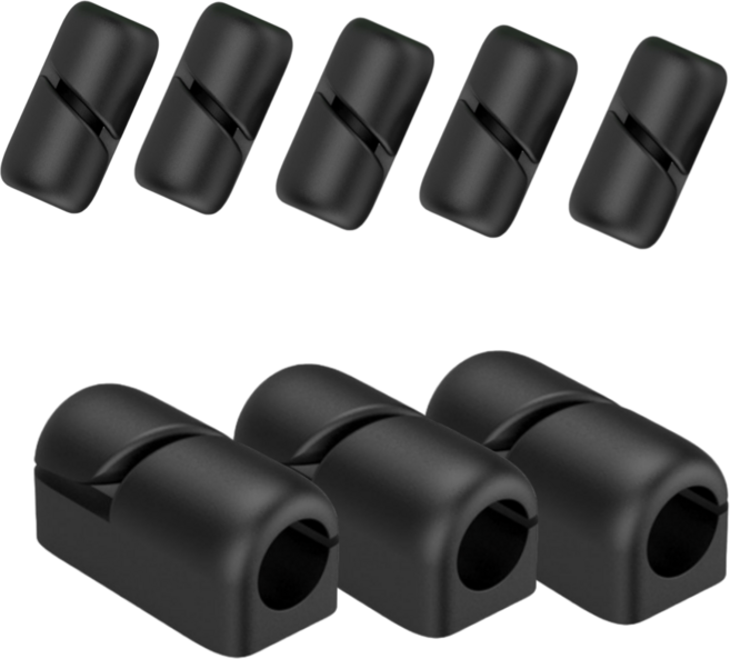 코지박스 케이블 선정리 클립 홀더 후크 실리콘, 10개, 블랙