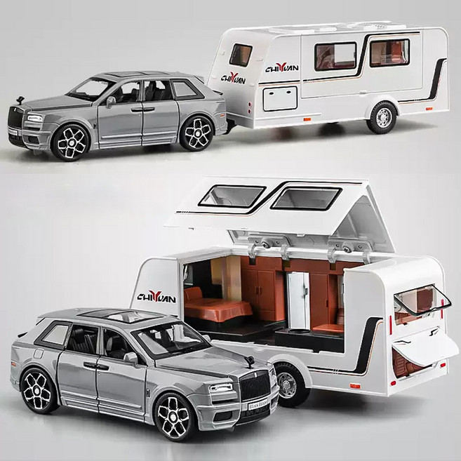 씨플 롤스로이스 컬리넌 캠핑카 자동차 피규어 합금 장난감 미니카 모형 다이캐스트, 그레이