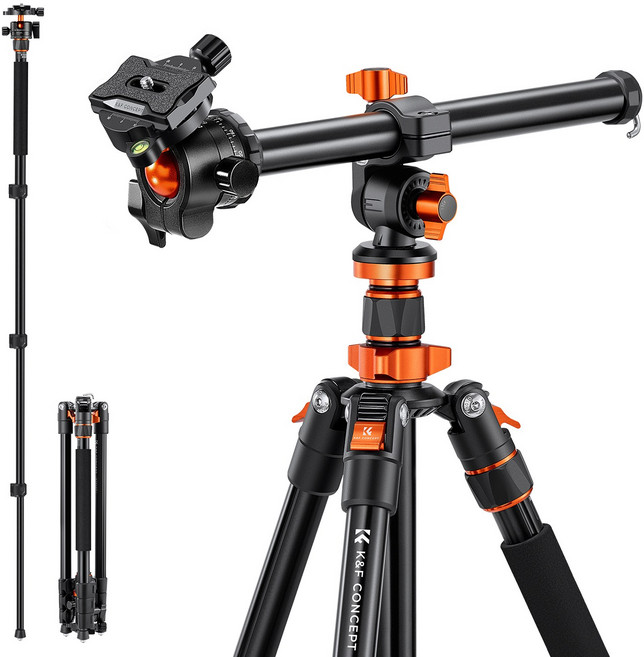 K&F CONCEPT 2m 오버헤드 알루미늄 DSLR 삼각대, O234A7+BH-28L, 1개