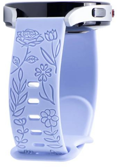 18MM 20mm 22mm 꽃 새겨진 밴드 삼성 갤럭시 시계 6 5 4 40mm 44mm 팔찌 5Pro 클래식 기어 액티브 2 실리콘, 26)lilac