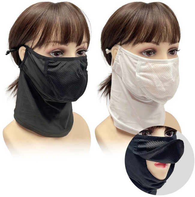 고프로골프 오픈-쿨목토시 오픈형 음식섭취가능 캐디용품, 블랙, 1개