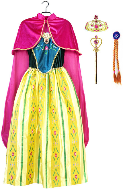 디즈니 겨울왕국 안나 파티 의상 여성 드레스 코스프레