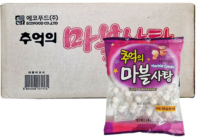 에코푸드 추억의 마블 사탕, 270g, 10개