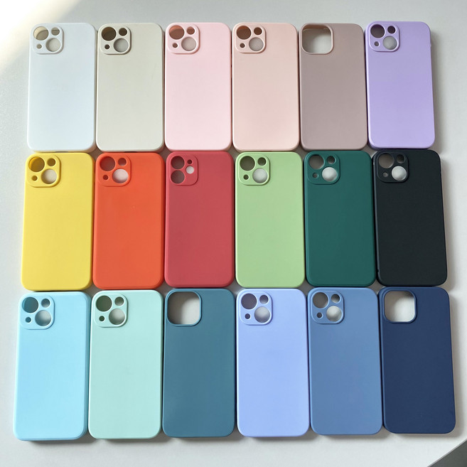핫티몰 아이폰 갤럭시 전기종 심플 무지 실리콘 컬러 젤리 케이스 모음