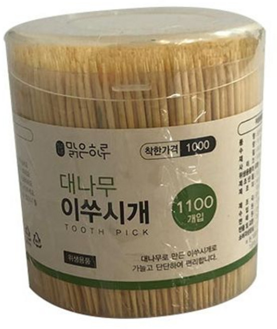 맑은하루 원통 대나무 이쑤시개(1100개입) ang+982wS