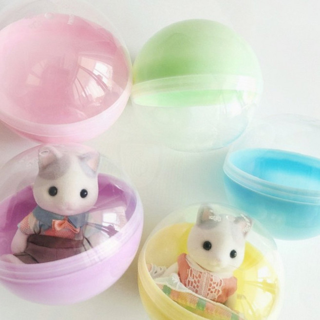 뽑기 캡슐 반투명 대형 80mm 경품 장난감 통 용기, 1개