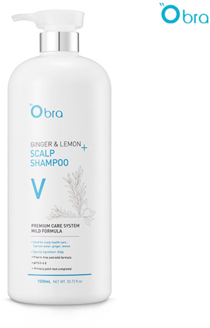 오브라 진저앤레몬 샴푸볼륨 탈모예방 대용량 두피 샴푸 쿨링샴푸, 1개, 1.5L