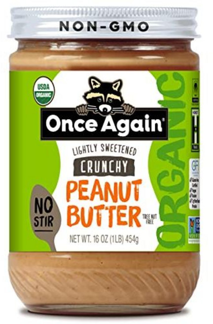 원스 어게인 유기농 크런치 땅콩버터 16온스 - 무저어 - Once Again Organic Crunchy Peanut Butter 16oz - American Classic, 1개