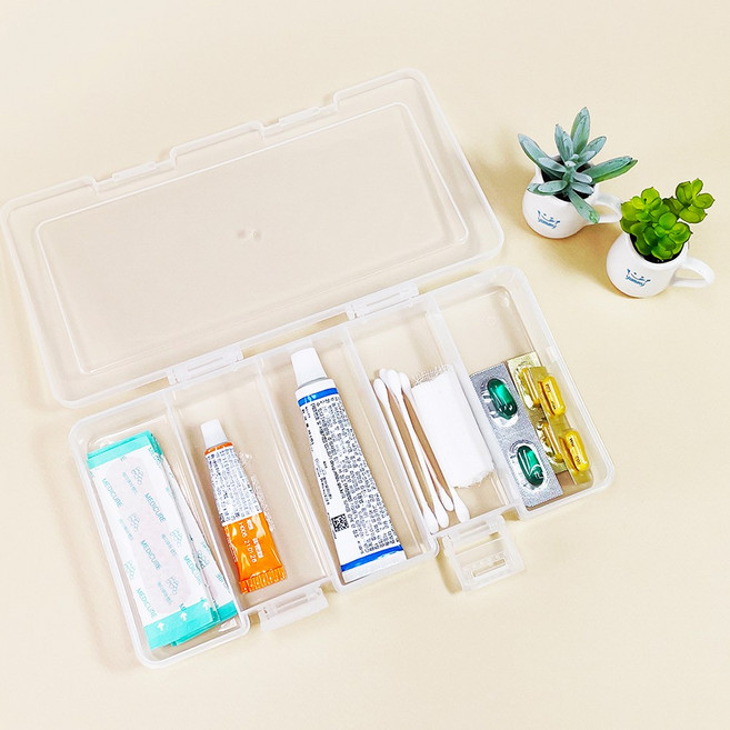 파미레 국산 악세사리 보관함 비즈통 약통, 중-5분할, 1개