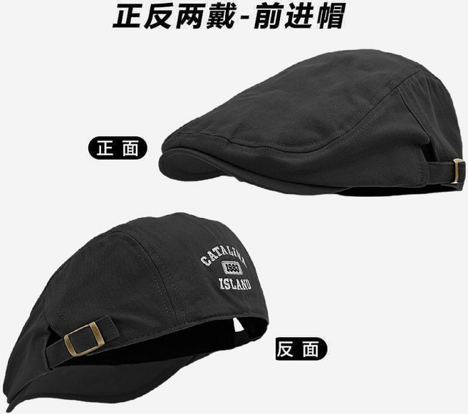 英倫復古前進帽 鴨舌帽 報童帽 男女款 秋季新款 時尚畫家貝雷帽