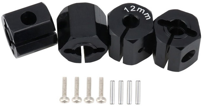 호환 알루미늄 어댑터 육각 드라이브 허브 나사 포함 RC 자동 트랙 트럭 HSP HPI 타미야 트랙사스 슬래시 5mm 6mm 7mm 8mm 9mm 10mm 11mm 12mm, 12mm black, 1개