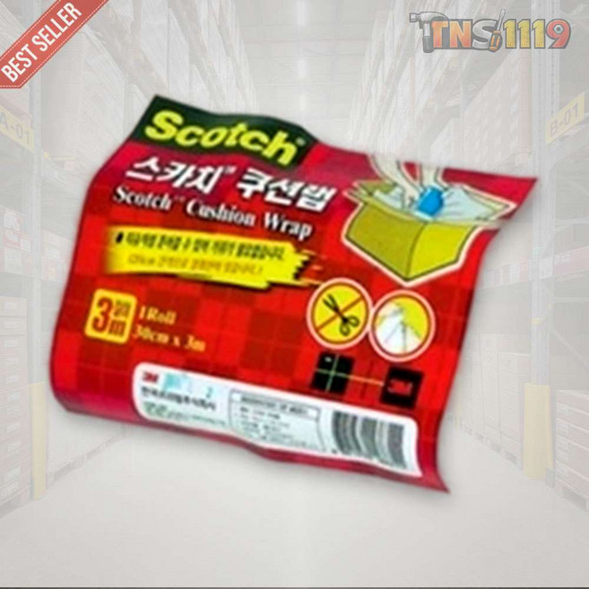 티엔에스 3M 스카치 쿠션랩 3015 완충포장 롤필름 30cm 15m 6개입 박스단위