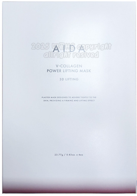 [아이다] [단품] V콜라겐 파워 탄력 리프팅 마스크 1BOX(4매입), 1개, 4개입