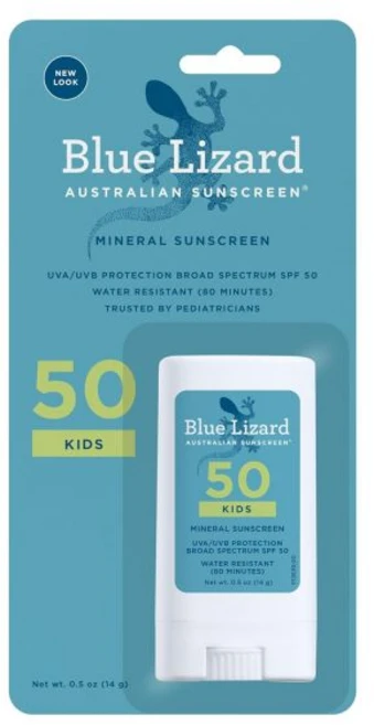 BLUE LIZARD 블루 리자드 미네랄 선스크린 스틱 징크 옥사이드 SPF 50+ 워터프루프 UVA/UVB 차단 무향 어린이용 0.5온스 간편한 사용 선크림 미국, 0.5 Ounce (Pack of 1) - 쿠팡