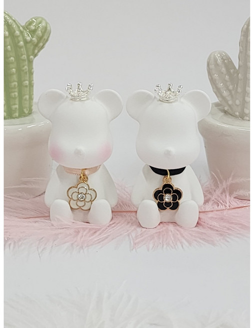 카멜리아 미니 베어 차량용 석고방향제 선물 인테리어 소품, 코코 마드모아젤, 카멜리아 미니 베어(화이트), 코코 마드모아젤