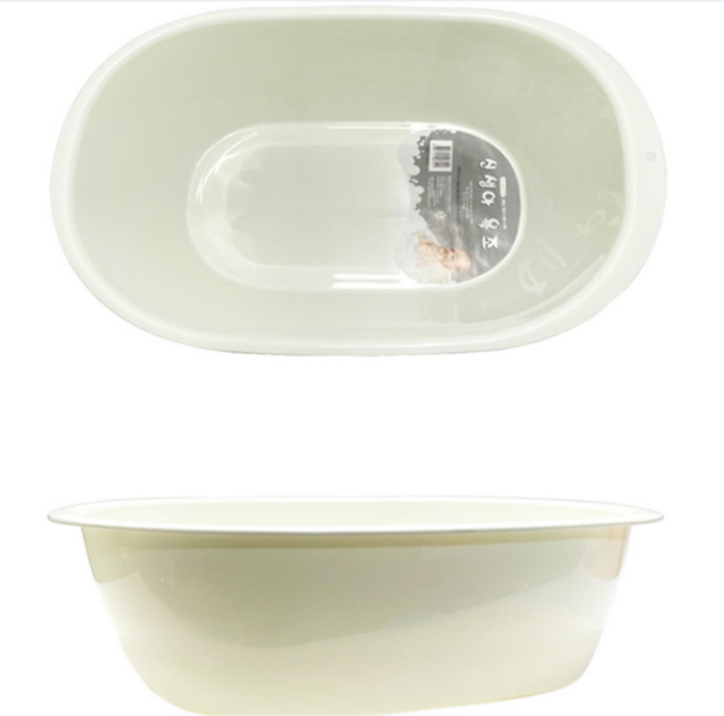 코코링하우스 신생아 타원형 아기욕조 이동식 아기목욕탕, 아이보리