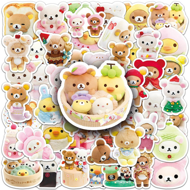 산리오 캐릭터 방수 조각 스티커 캐리어 노트북 다꾸, 리락쿠마 54p