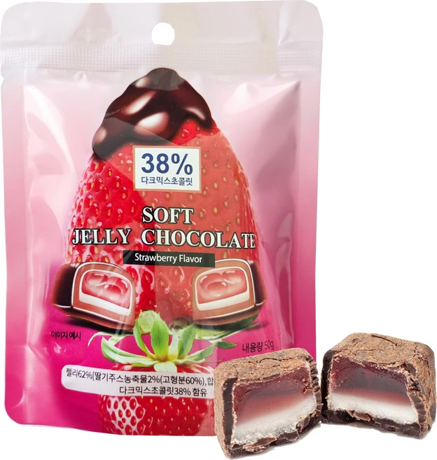 소프트젤리 초코 딸기맛, 4개, 50g - 쿠팡