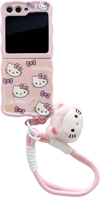 얌코 갤럭시 z플립3 z플립4 z플립5 z플립6 힌지보호 스트랩 휴대폰 케이스 실리콘 고양이