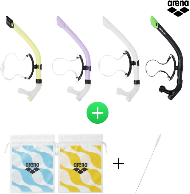 아레나 A2AC1AJ51 센터스노클 수영훈련 강습용 훈련용품 자유형 실내수영 수영 보조용품, BLK