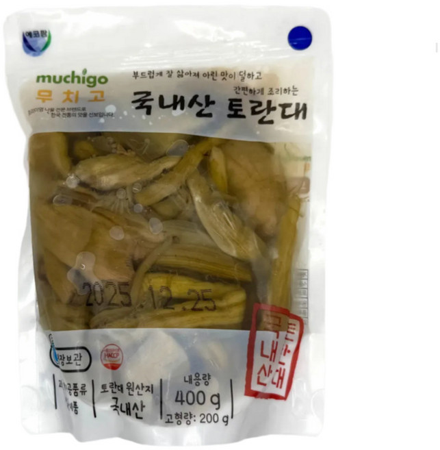 무치고 국산 삶은 토란대 400g 국내산 데친 자숙 토란대 나물, 1개