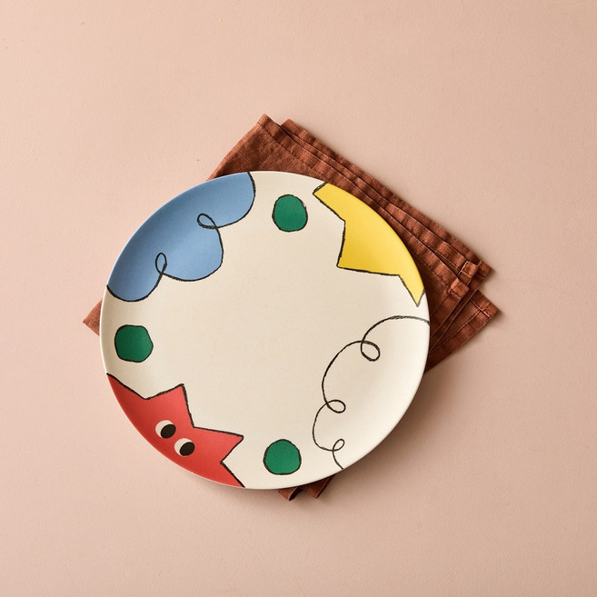 모던하우스 콩알이 뱀부파이버 원형접시D26 PL0125114, 1개, 상세설명참조