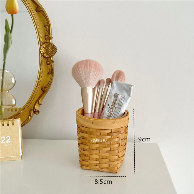 수저통 나무목 라탄수저통 대나무통 브러쉬 정리함 수납, 수저 브러쉬 정리수납함, 1개